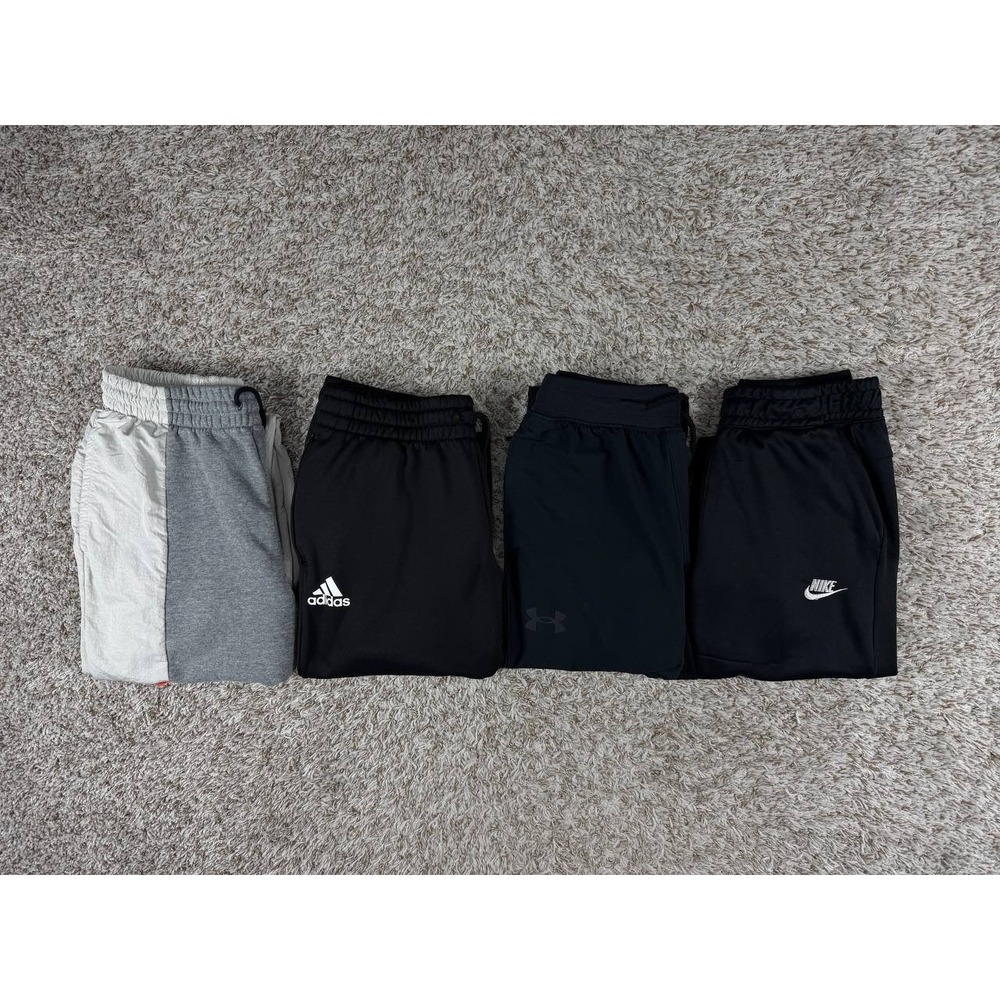 Lot of 4 Nike Adidas Under Armour Men's Jogger Track Pants Sweatpants Size S